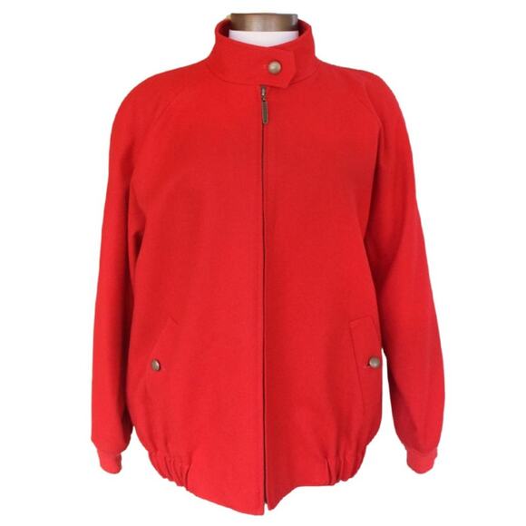 Pendleton Vintage Wool Zip Front Bomber Jacket in Red Oversized - Picture 1 of 10